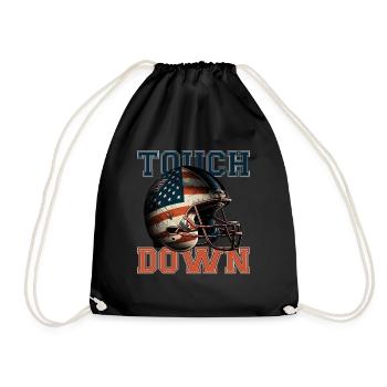 American Football, Touchdown, Touch Down Design - Turnbeutel - Schwarz - Vorne