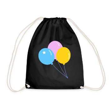 Cute colorful party balloon - Drawstring Bag - black - Front