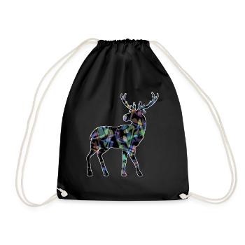 Deer - Drawstring Bag - black - Front