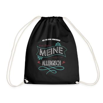 geburtstag geschenk seekatze raubkatze lustig spaß - Turnbeutel - Schwarz - Vorne