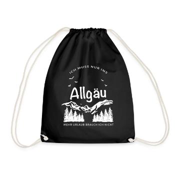 Ich muss nur ins Allgäu - Turnbeutel - Schwarz - Vorne