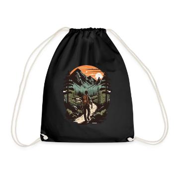 Great design for all passionate hikers - Drawstring Bag - black - Front