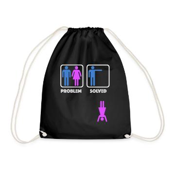 Problème résolu | drôles de dictons, sarcasme - Sac de sport léger - noir - Devant