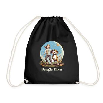 Beagle Mama - Hunde Liebhaberinnen Geschenkidee - Turnbeutel - Schwarz - Vorne
