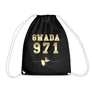 Gwada 971 Gold and Luxury Gift Guadeloupe - Drawstring Bag - black - Front