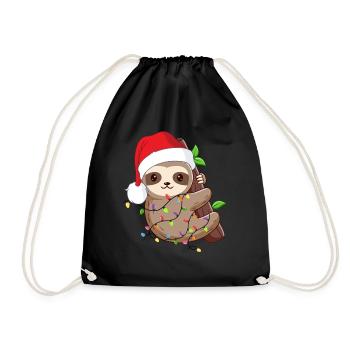 Drôle de Noël paresseux. Paresseux de Noël - Sac de sport léger - noir - Devant