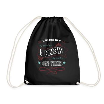 trending alien kid quote aliens alien pun - Drawstring Bag - black - Front
