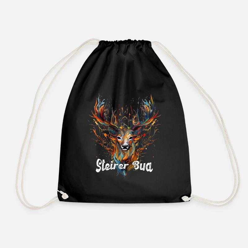 Steirer Bua mit Hirsch Steiermark Design Steirer - Turnbeutel - Schwarz