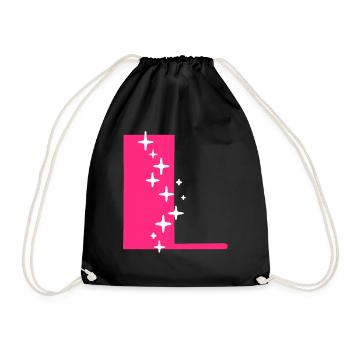 Lettre L Paillettes - Sac de sport léger - noir - Devant