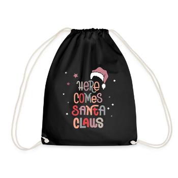 Santa Claus Weihnachtsmann - Turnbeutel - Schwarz - Vorne