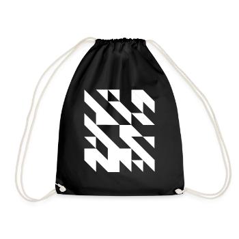 geometric shapes - Drawstring Bag - black - Front