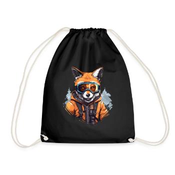 The Skier - Drawstring Bag - black - Front