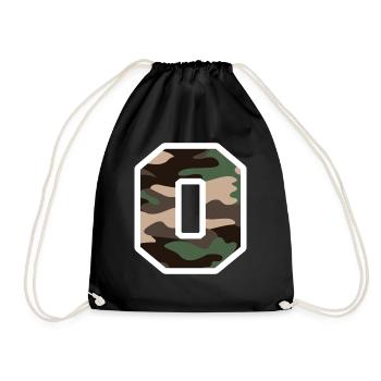 lettre O camouflage militaire-idée cadeau - Sac de sport léger - noir - Devant