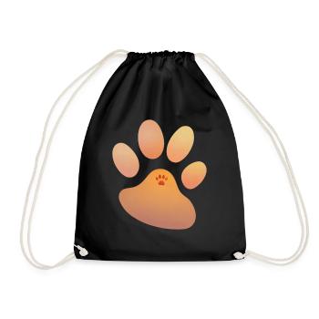 Patte Marron - Patte Animal Lumineux - T-Shirt Patte - Sac de sport léger - noir - Devant