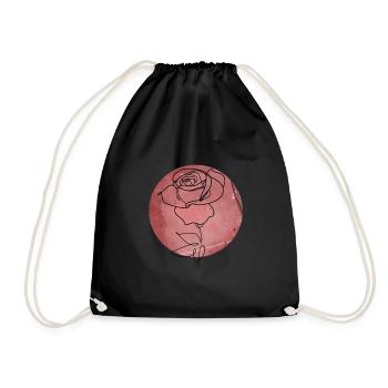 Rosen-Minimalismus - Turnbeutel - Schwarz - Vorne