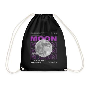 moon pink graphic - Turnbeutel - Schwarz - Vorne