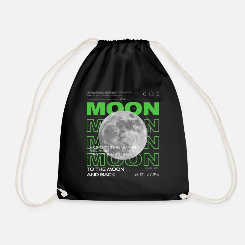 moon green graphic - Turnbeutel - Schwarz