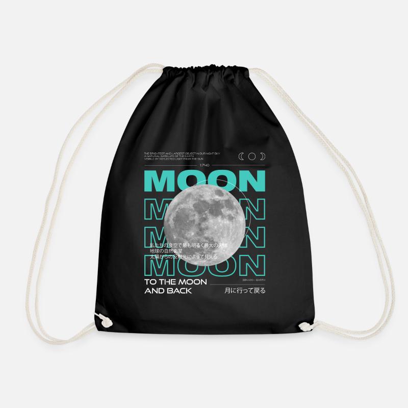 moon aqua graphic - Turnbeutel - Schwarz