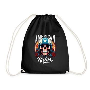 Rider Skull - Drawstring Bag - black - Front