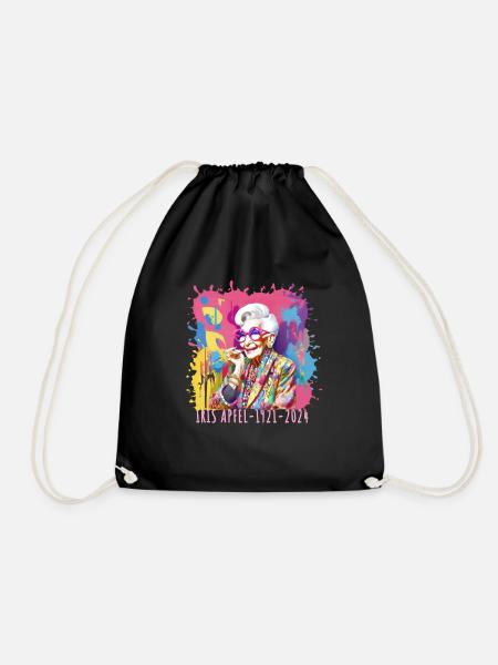 Bunt, Graffiti, illustration, Iris Apfel - Turnbeutel - Schwarz
