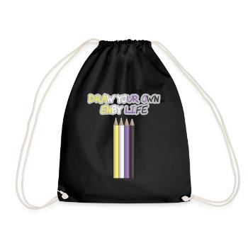 Draw Your Own Enby Life - Drawstring Bag - black - Front
