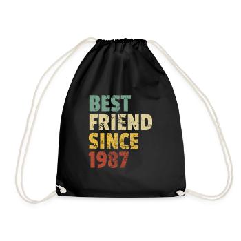Meilleur ami depuis 1987 Slogan d’anniversaire drôle - Sac de sport léger - noir - Devant