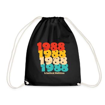 1988: Limited Edition - 36th Anniversary - Drawstring Bag - black - Front