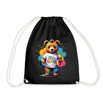 Tout aussi mignon que le dicton de l’ours arc-en-ciel licorne - Sac de sport léger - noir - Devant