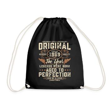 Original 1969 Vintage Born Cadeau d’anniversaire - Sac de sport léger - noir - Devant