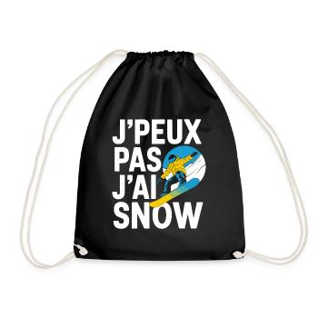 J'peux pas j'ai snow - Sac de sport léger - noir - Devant
