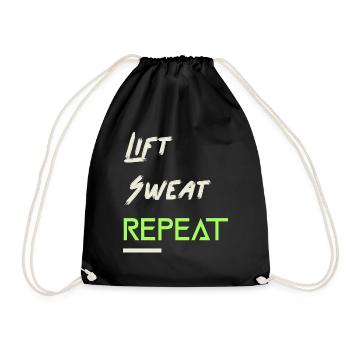 Lift Sweat Repeat Health & Fitness - Drawstring Bag - black - Front