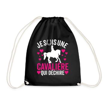 Equitation Je Suis Une Cavalière Qui Déchire - Sac de sport léger - noir - Devant