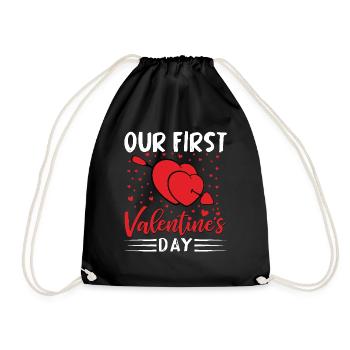 xoxo love you amore Blumen Frauen Valentinstag 14 - Turnbeutel - Schwarz - Vorne