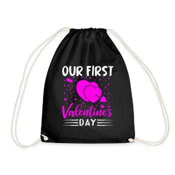 xoxo love you amore Blumen Frauen Valentinstag 14 - Turnbeutel - Schwarz - Vorne