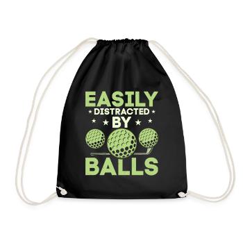 Facilement distrait par les balles Golfer Golf - Sac de sport léger - noir - Devant