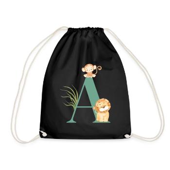 Brief an Green Jungle Animals - Turnbeutel - Schwarz - Vorne