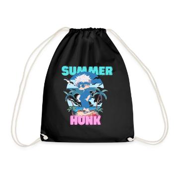Sommer Vibes See Natur Flora Kunst Blumen Meer - Turnbeutel - Schwarz - Vorne