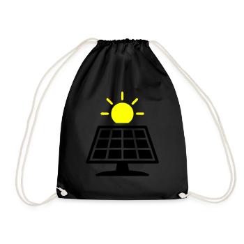 Photovoltaic System Solar Panels - Drawstring Bag - black - Front
