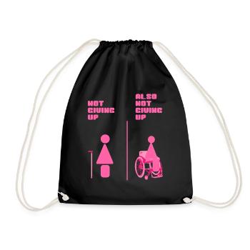 Not Giving Up – Accessibility Icons - Drawstring Bag - black - Front