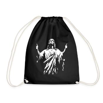 Jesus Christus Gott Christlich - Turnbeutel - Schwarz - Vorne