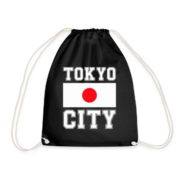 Tokyo City, Japan - Drawstring Bag - black - Front