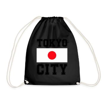 Tokyo City, Japan - Drawstring Bag - black - Front