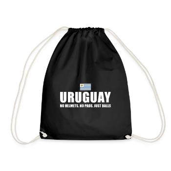 No Helmets No Pads Just Balls Uruguay Rugby - Turnbeutel - Schwarz - Vorne