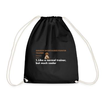 German Shorthaired Pointer Trainer Definition - Drawstring Bag - black - Front