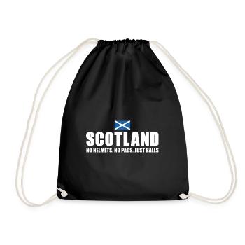 No Helmets No Pads Just Balls Scotland Rugby - Drawstring Bag - black - Front