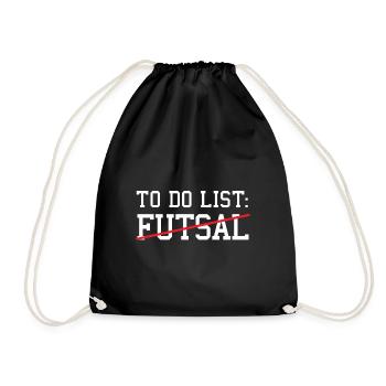 Sport To Do List Futsal - Drawstring Bag - black - Front