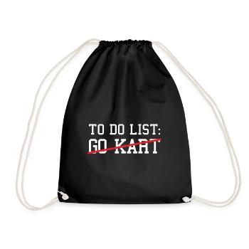 Sport To Do List Go Kart - Turnbeutel - Schwarz - Vorne