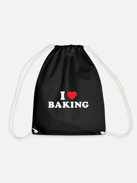 Baker I Love Baking - Turnbeutel - Schwarz