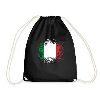 home country roots roots love Italy png - Drawstring Bag - black - Front