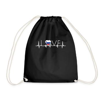 home roots queen love from heart Slowenien png - Turnbeutel - Schwarz - Vorne